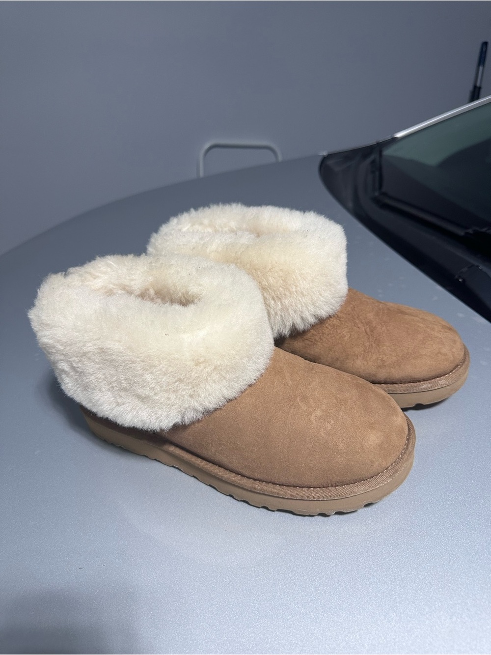 UGG Chestnut Suede Shearling Cuff Winter Booties
